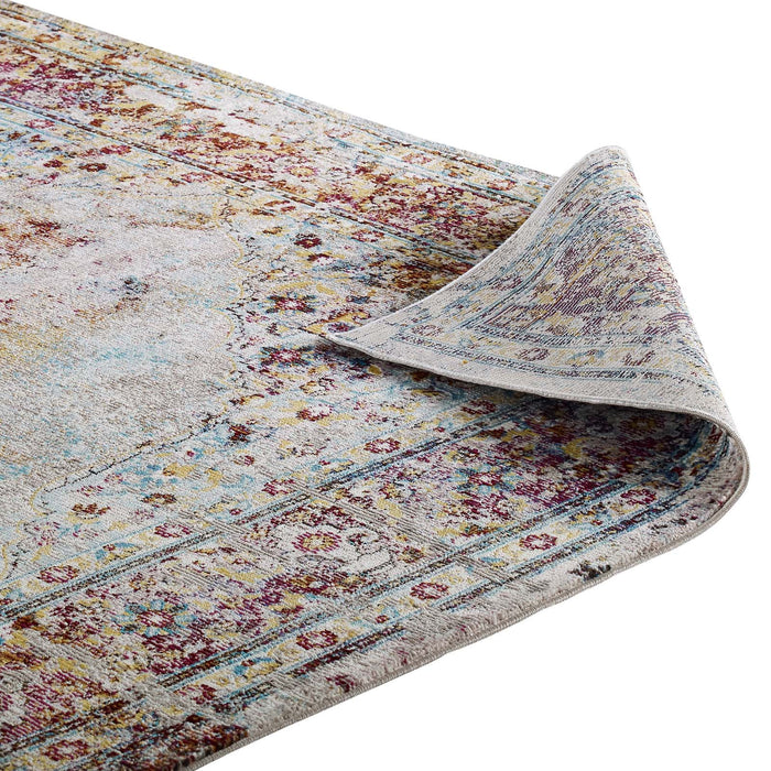 Success Merritt Transitional Distressed Floral Vintage Medallion 5x8 Area Rug