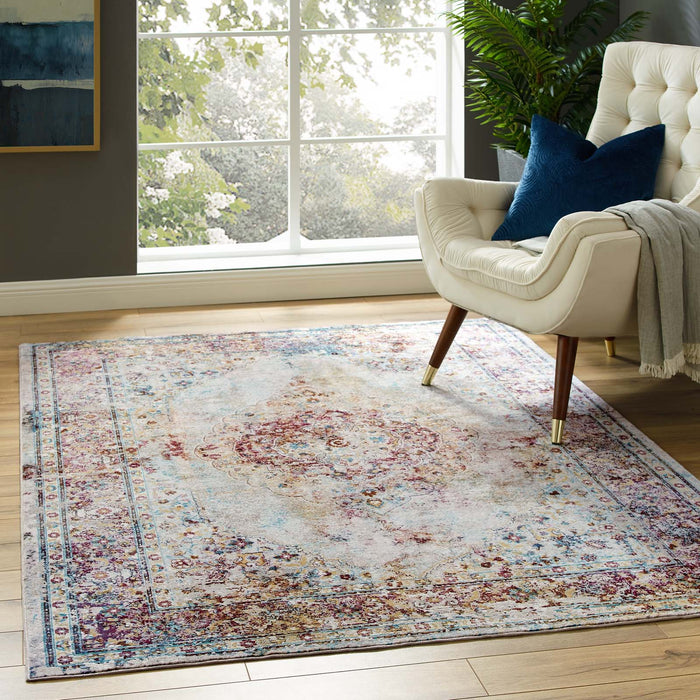 Success Merritt Transitional Distressed Floral Vintage Medallion 5x8 Area Rug