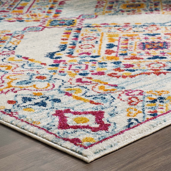 Entourage Khalida Distressed Floral Lattice 8x10 Area Rug