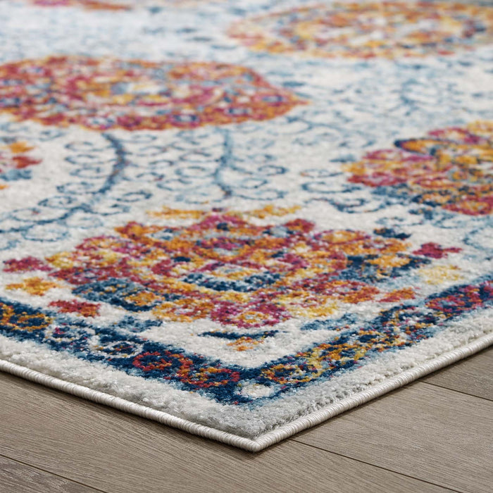 Entourage Kensie Distressed Floral Moroccan Trellis 5x8 Area Rug