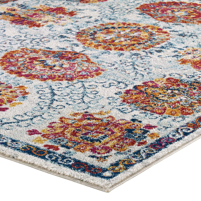 Entourage Kensie Distressed Floral Moroccan Trellis 8x10 Area Rug