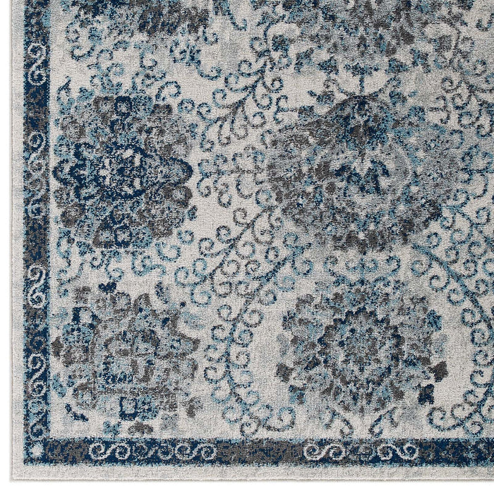 Entourage Kensie Distressed Floral Moroccan Trellis 8x10 Area Rug