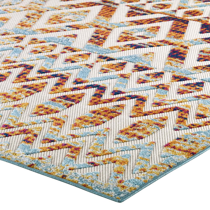 Reflect Tamako Diamond and Chevron Moroccan Trellis 5x8 Indoor / Outdoor Area Rug