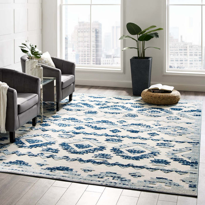 Reflect Takara Abstract Diamond Moroccan Trellis 8x10 Indoor and Outdoor Area Rug