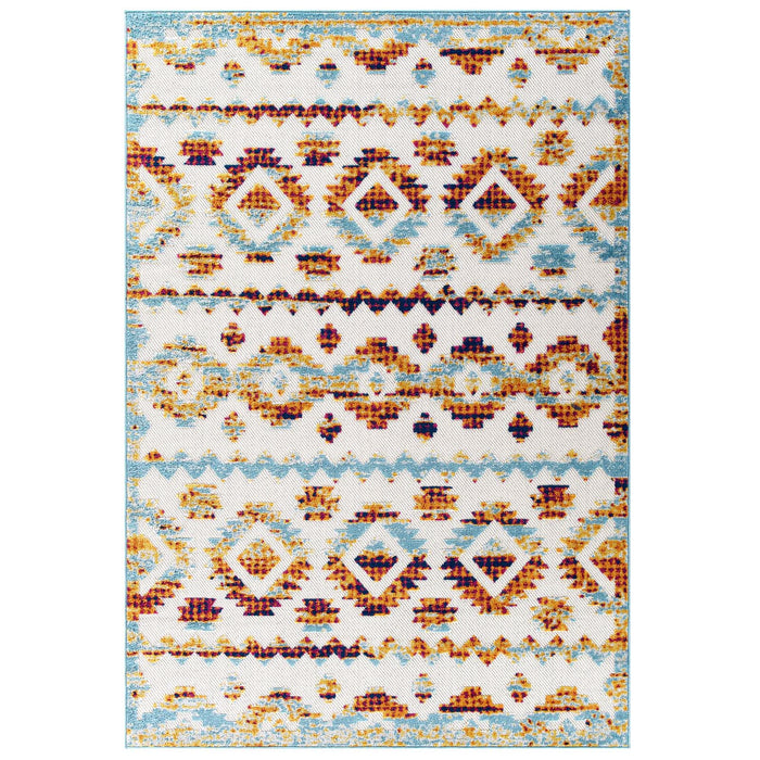 Reflect Takara Abstract Diamond Moroccan Trellis 5x8 Indoor and Outdoor Area Rug