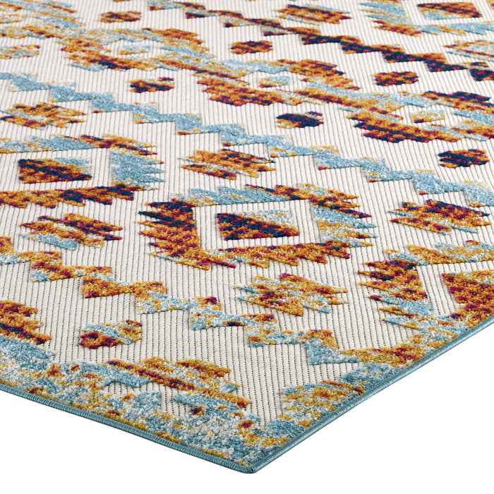 Reflect Takara Abstract Diamond Moroccan Trellis 8x10 Indoor and Outdoor Area Rug