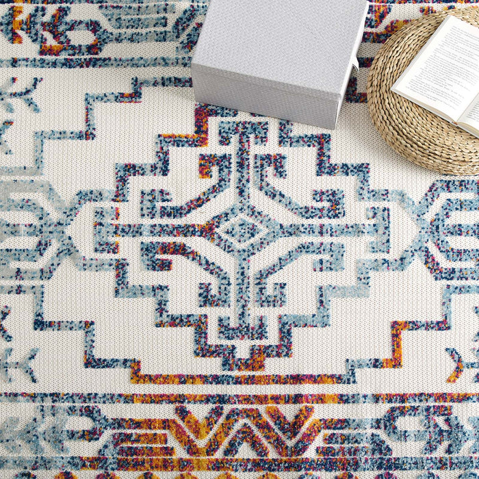 Reflect Nyssa Distressed Geometric Southwestern Aztec 5x8 Indoor/Outdoor Area Rug