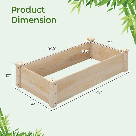 Raised Garden Bed Fir Wood Wooden Square Wood Planter Box for Garden