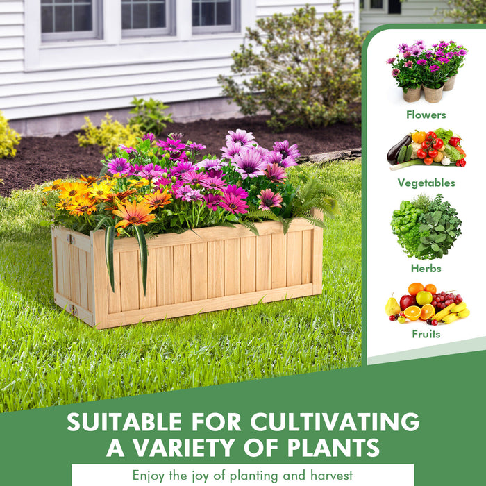 Folding Wooden Raised Garden Bed with Removable Bottom for Herbs Fruits Flowers