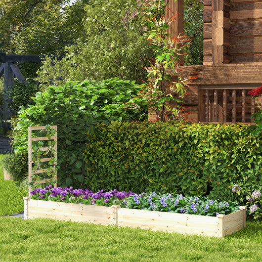 Raised Garden Bed with Planter Box and Trellis-Natural