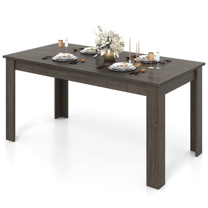 63 Inch Rectangular Modern Dining Kitchen Table-Gray