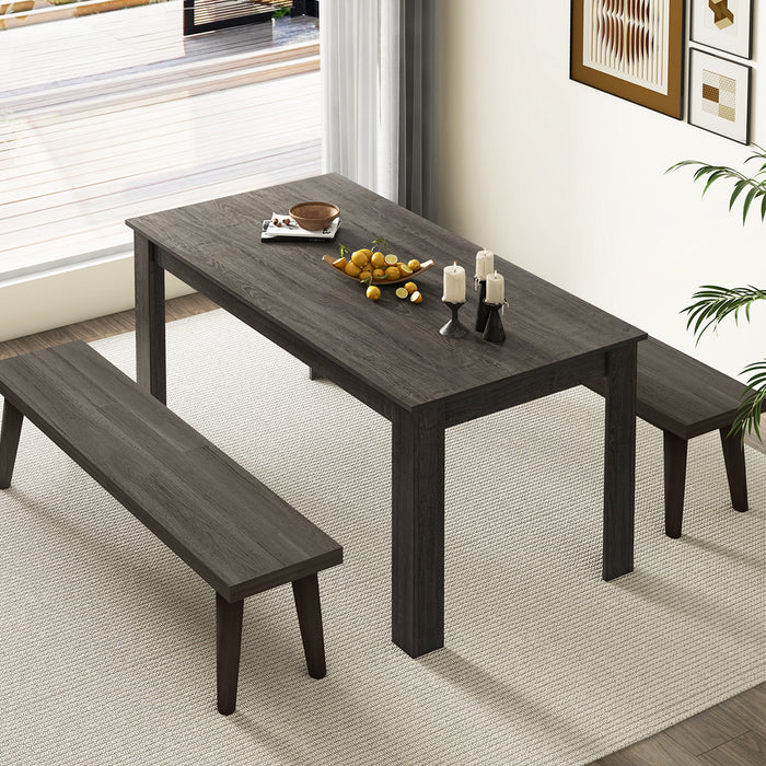 63 Inch Rectangular Modern Dining Kitchen Table-Gray