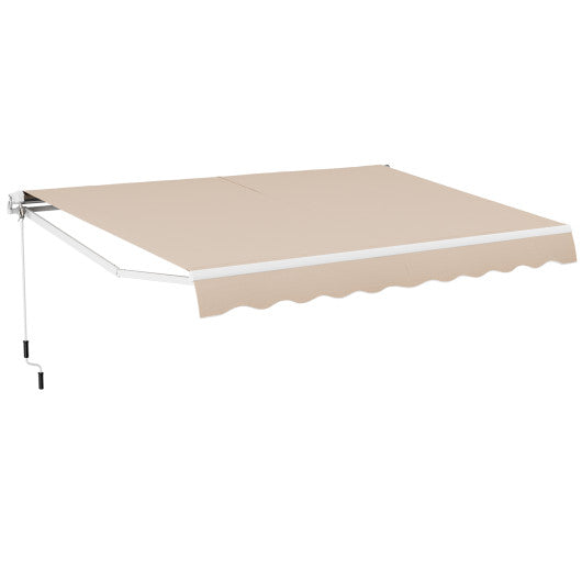 13 Ã— 8 Feet Retractable Patio Awning Aluminum Deck Sunshade-Beige