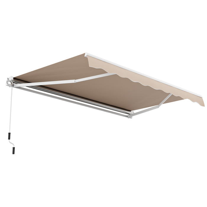 13 Ã— 8 Feet Retractable Patio Awning Aluminum Deck Sunshade-Beige