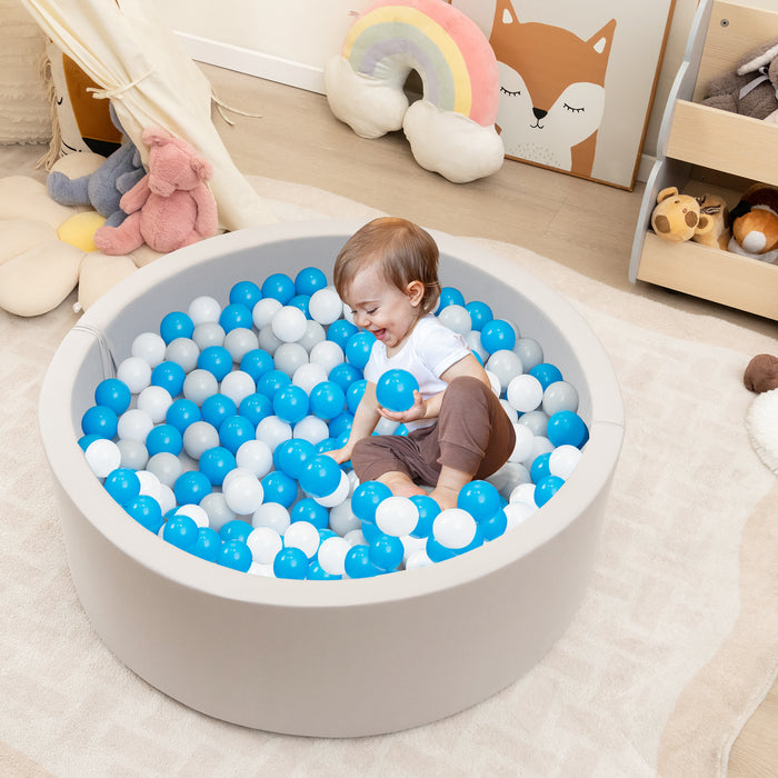 Kiddie Baby Playpen with 200 Ocean Balls and Storage Bag-Gray