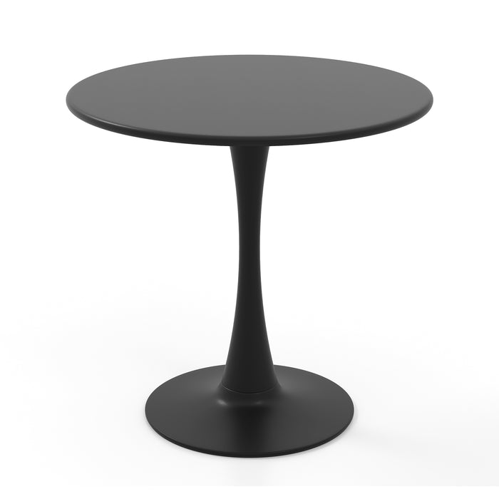 31.5 Inch Round Dining Table with Anti-Slip PP Ring-Black