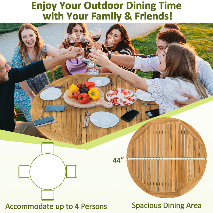 4-Person Large Round Outdoor Dining Table