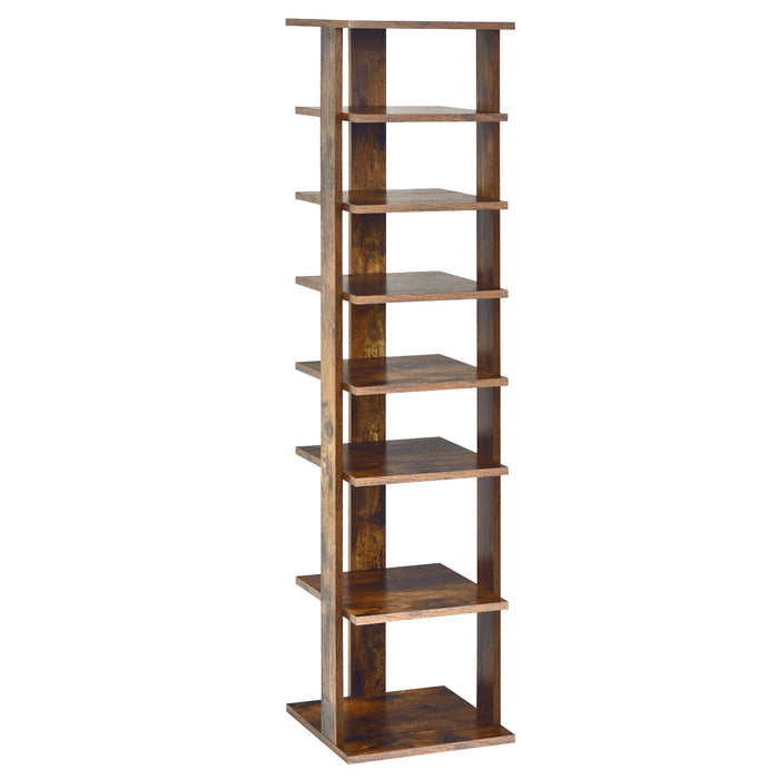 Wooden Shoes Storage Stand 7 Tiers Shoe Rack Organizer Multi-shoe Rack Shoebox-Rustic Brown