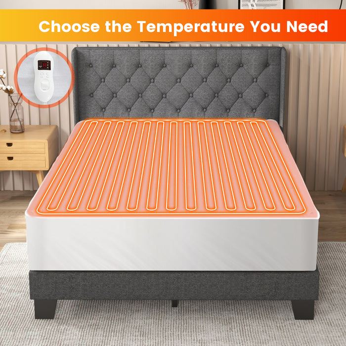 Safe Electric Heated Mattress Pad with 4 Size 8 Temperature 10-Hour Timer-Twin size