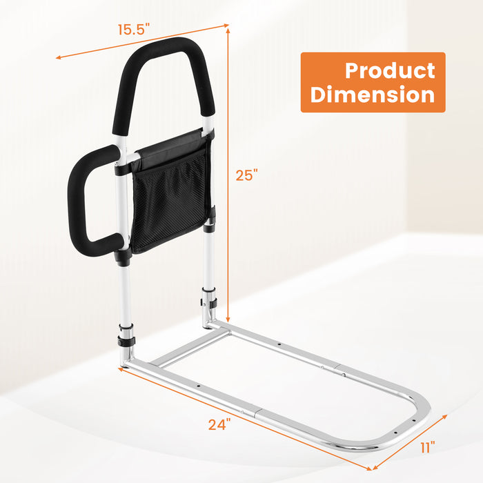 Safety Bed Assist Rail with Dual Handrail-White