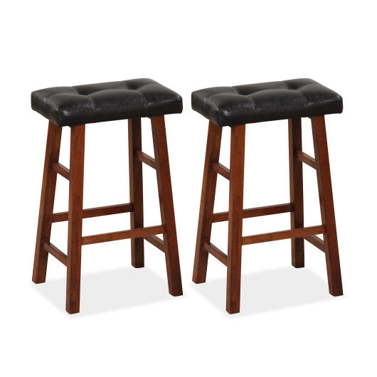 Set of 2 Modern Backless Bar Stools with Padded Cushion-29 inches