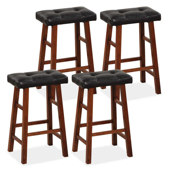 Set of 2 Modern Backless Bar Stools with Padded Cushion-29 inches