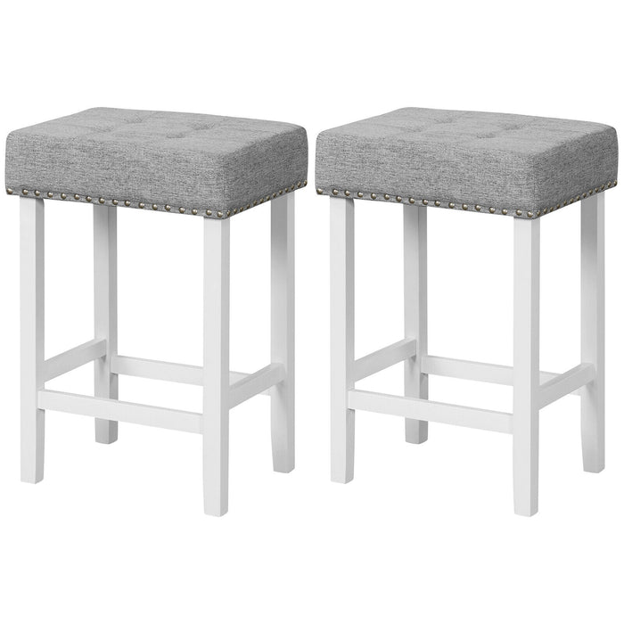 2 Pieces Counter Height Bar Stools with Sponge Padded Cushion-24.5 inches