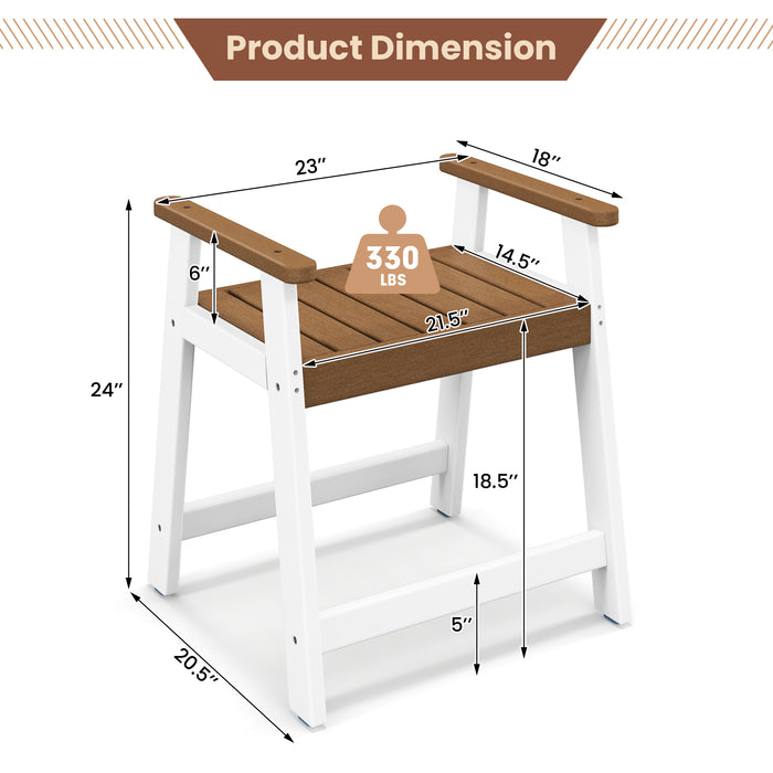 Shower Bench with Arms for Inside Shower Shaving Legs-Brown