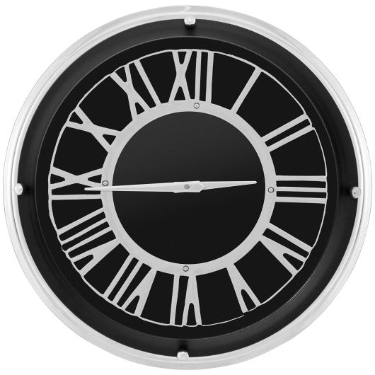 13.5/17.5 Inch Silent Wall Clock with Silver Frame-L