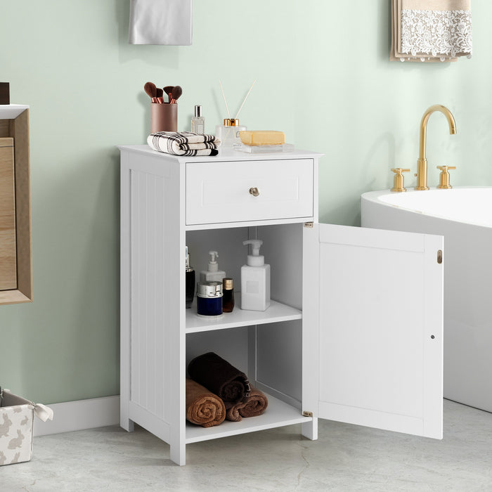 Single Door Bathroom Cabinet with Adjustable Shelf and Drawer