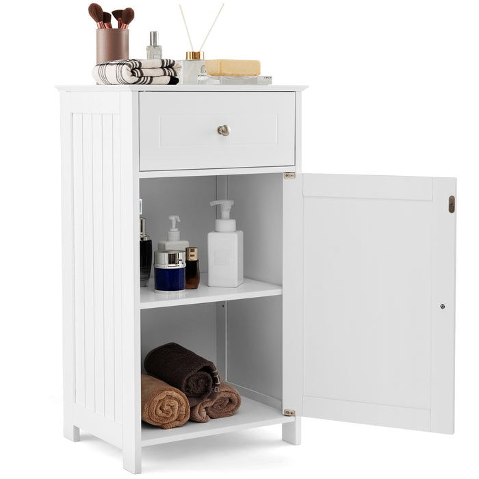 Single Door Bathroom Cabinet with Adjustable Shelf and Drawer