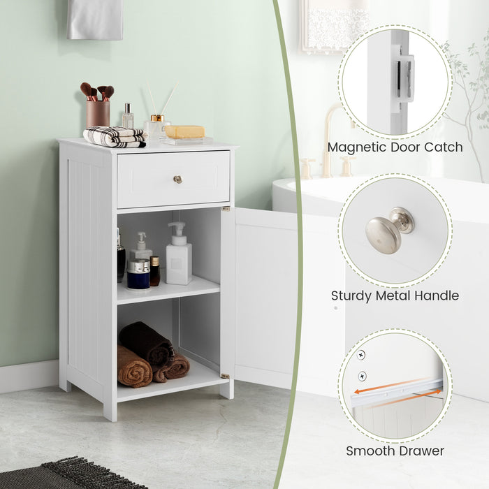 Single Door Bathroom Cabinet with Adjustable Shelf and Drawer