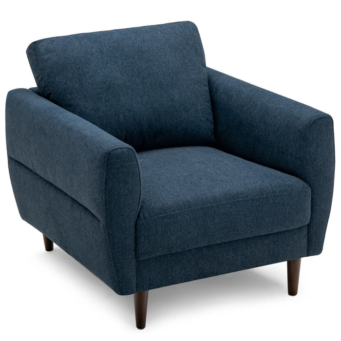 Modern Upholstered Accent Chair Single Sofa Armchair-Navy