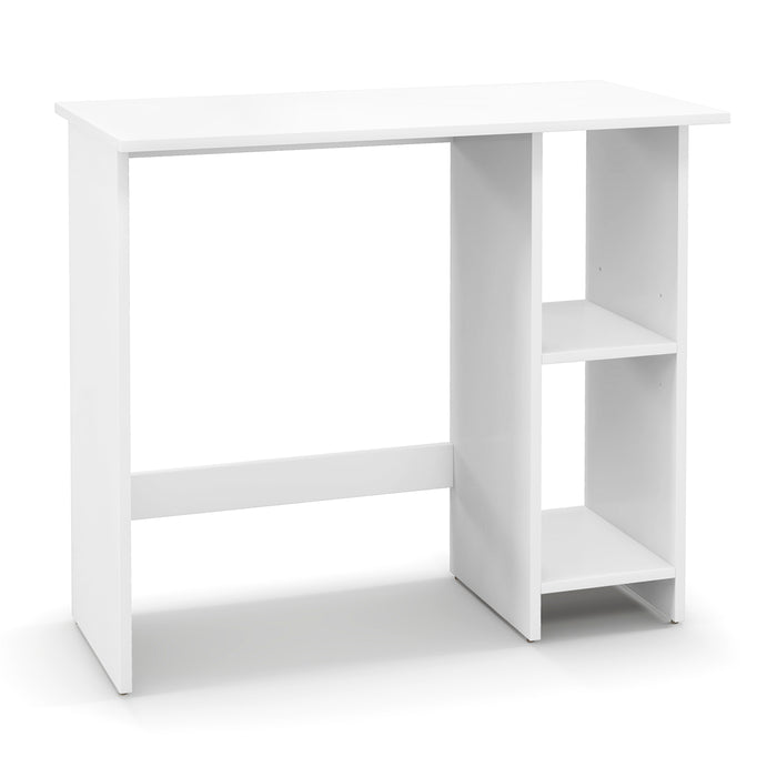 Small Computer Desk with Storage and Adjustable Shelf-White