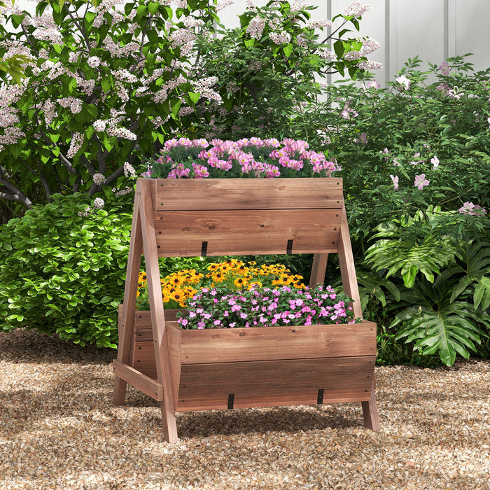 Vertical Raised Garden bed with 3 Wooden Planter Boxes-S