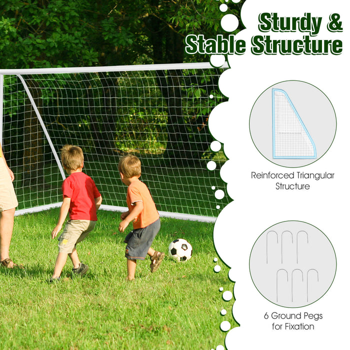 12 x 6 Feet Soccer Goal with Strong PVC Frame and High-Strength Netting