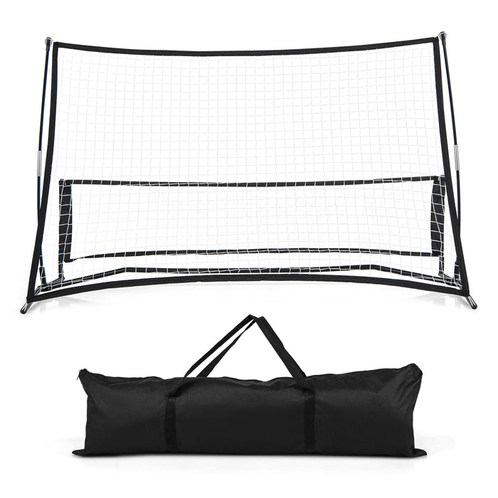 2-in-1 Portable Soccer Rebounder Net with Carrying Bag