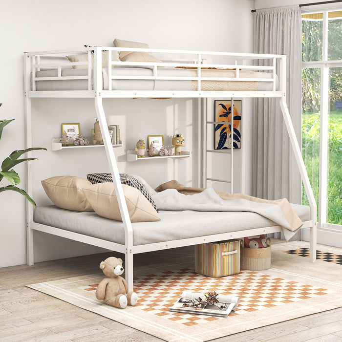 Space-saving Metal Slatted Bed Frame for Teens and Adults Noise-free No Box Spring Needed-White