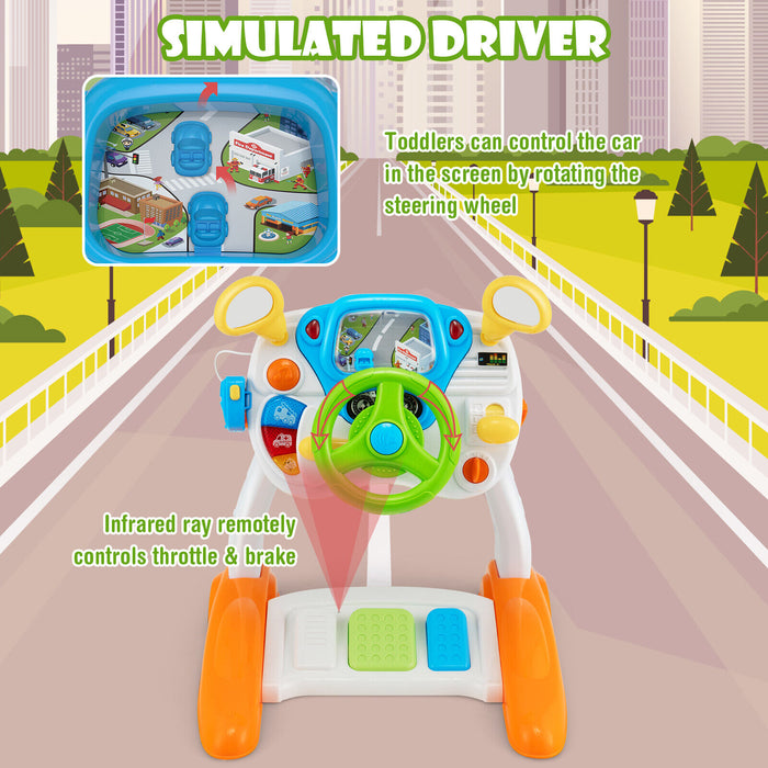 Kids Steering Wheel Pretend Play Toy Set with Lights and Sounds