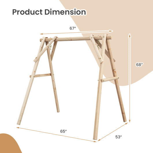 Heavy Duty Wooden Swing Frame with Reinforced Bars