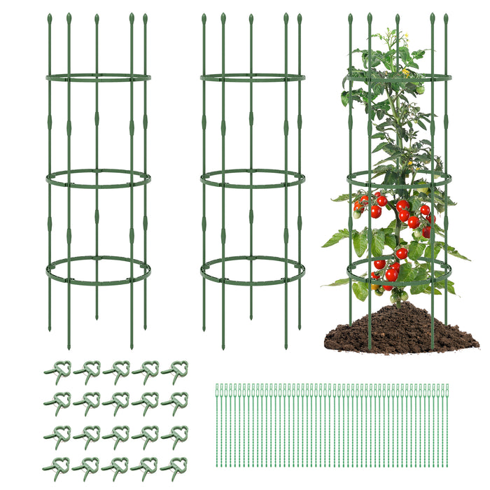 3-Pack Garden Trellis 40 Inch Tall Plant Support Stands with Clips and Ties-M