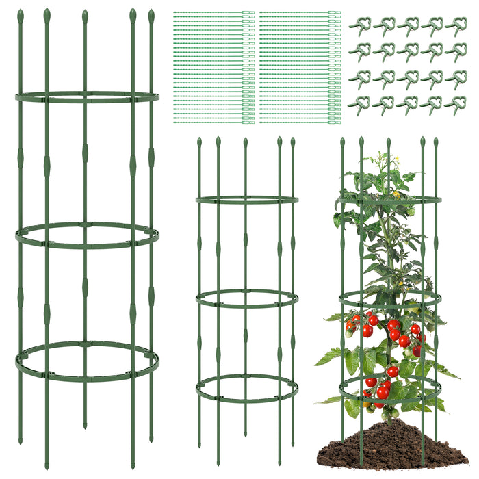 3-Pack Garden Trellis 40 Inch Tall Plant Support Stands with Clips and Ties-M