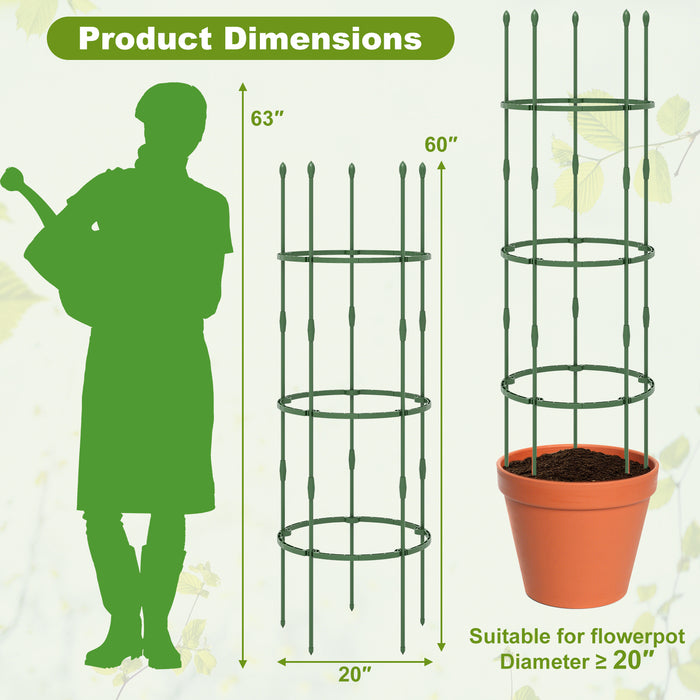 3-Pack Garden Trellis 40 Inch Tall Plant Support Stands with Clips and Ties-M