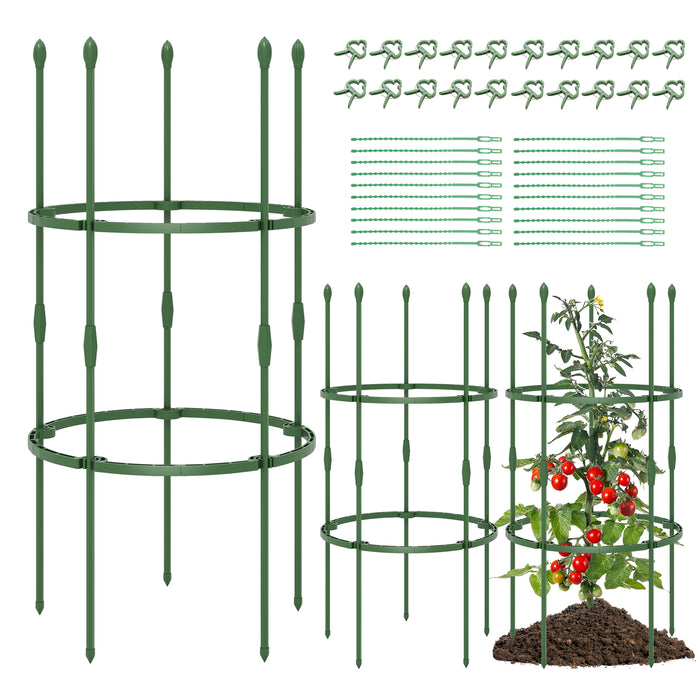 3-Pack Garden Trellis 60 Inch Tall Plant Support Stands with Clips and Ties-S