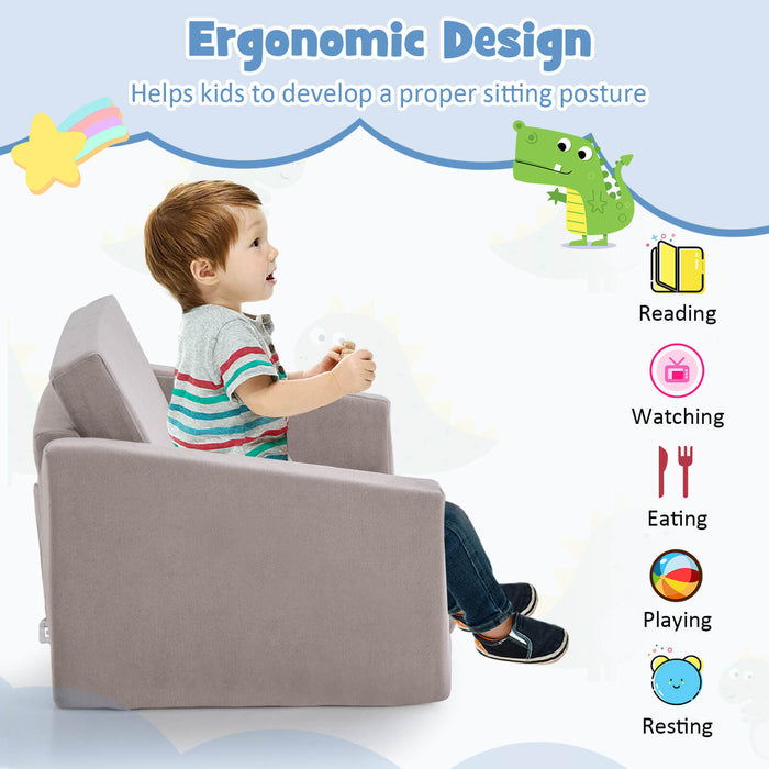 2-in-1 Childrenâ€™s Convertible Sofa to Lounger-L