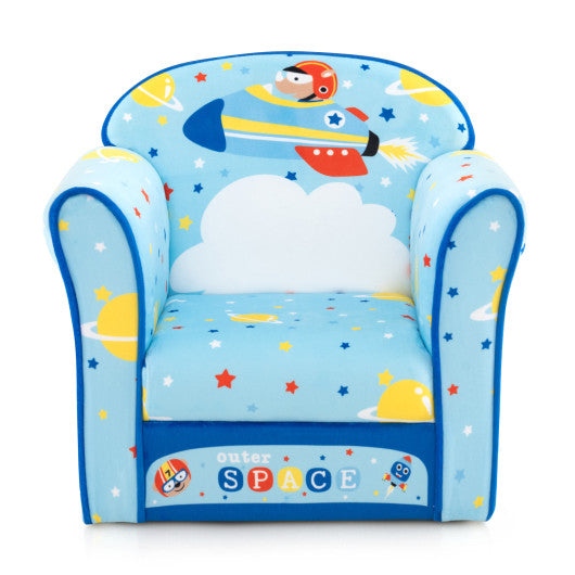 Toddlers Sofa Chair with Velvet Fabric Cover High Density Sponge Filling