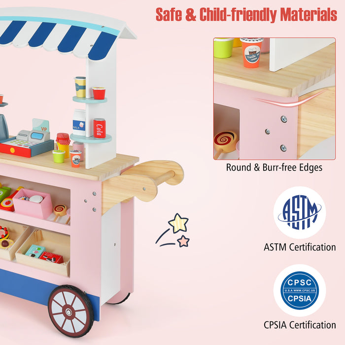 Toy Cart Play Set with POS Machine and Lovely Scale