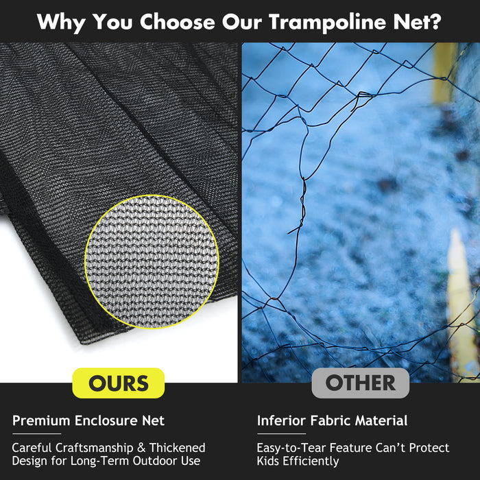 Trampoline Replacement Protection Enclosure Net with Zipper-12 ft