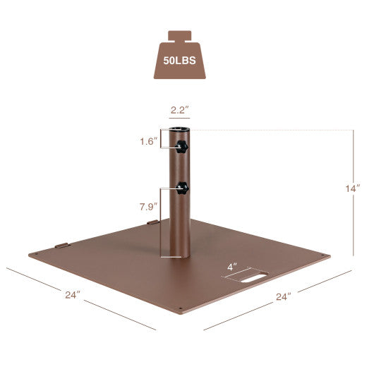 50 LBS Weighted 24 Inch Square Patio Umbrella Base