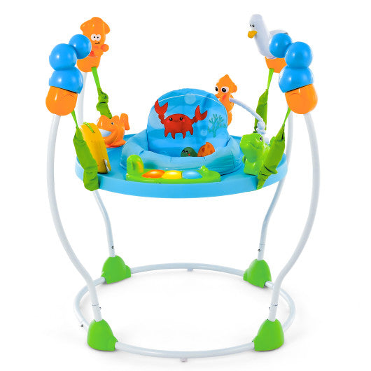 Underwater World Themed Baby Bouncer with Developmental Toys-Blue